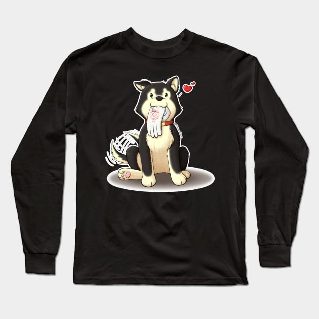 Black Hayate Long Sleeve T-Shirt by SilveryDreams